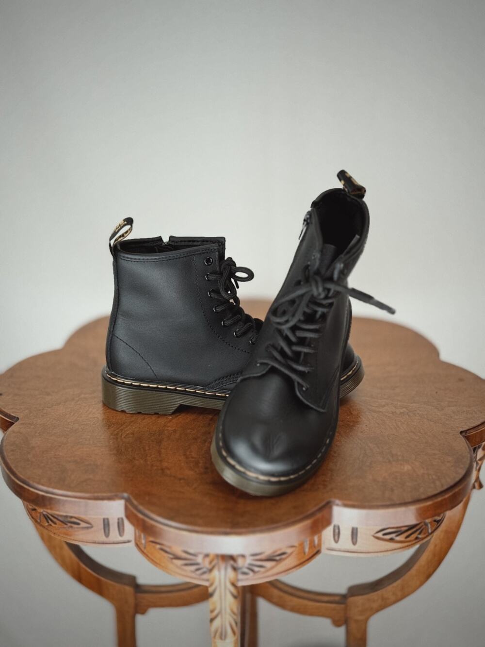 Dr. Martens 1460 J 8 Hole Black Lace Up US Mens 4 Womens 5 #0110B